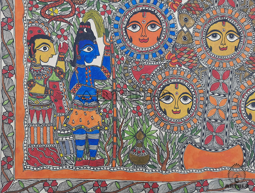 Madhubani Painting- Traditional Indian Folk Art- Kohbar Painting ...