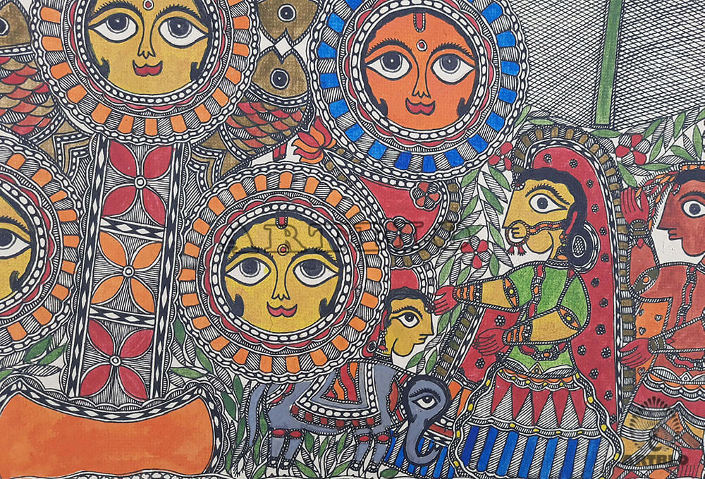 Madhubani Painting- Traditional Indian Folk Art- Kohbar Painting ...