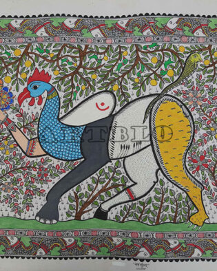 Folk Art Madhubani Painting Mithila Artwork 1006